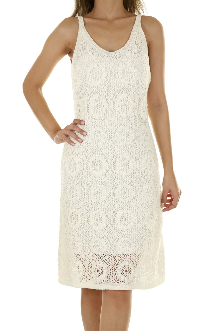 White crochet dress